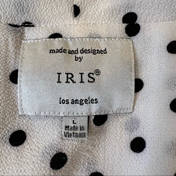 Iris Draped Front Polka Dot Shacket size L - Picture 3 of 10